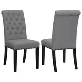 Best Furniture Outlet - Coaster - Alana Fabric Upholstered Dining Side Chair Grey (Set of 2) - 115162